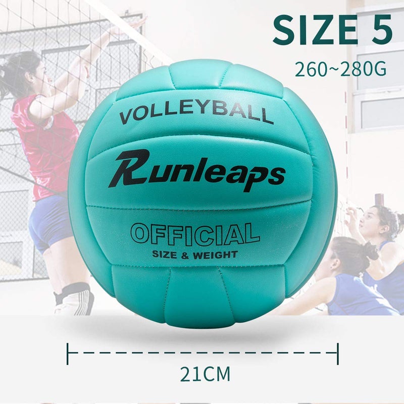 Runleaps Volleyball, Waterproof Indoor Outdoor Volleyball for Beach Game Gym Training (Official Size 5, Blue) - Image 4